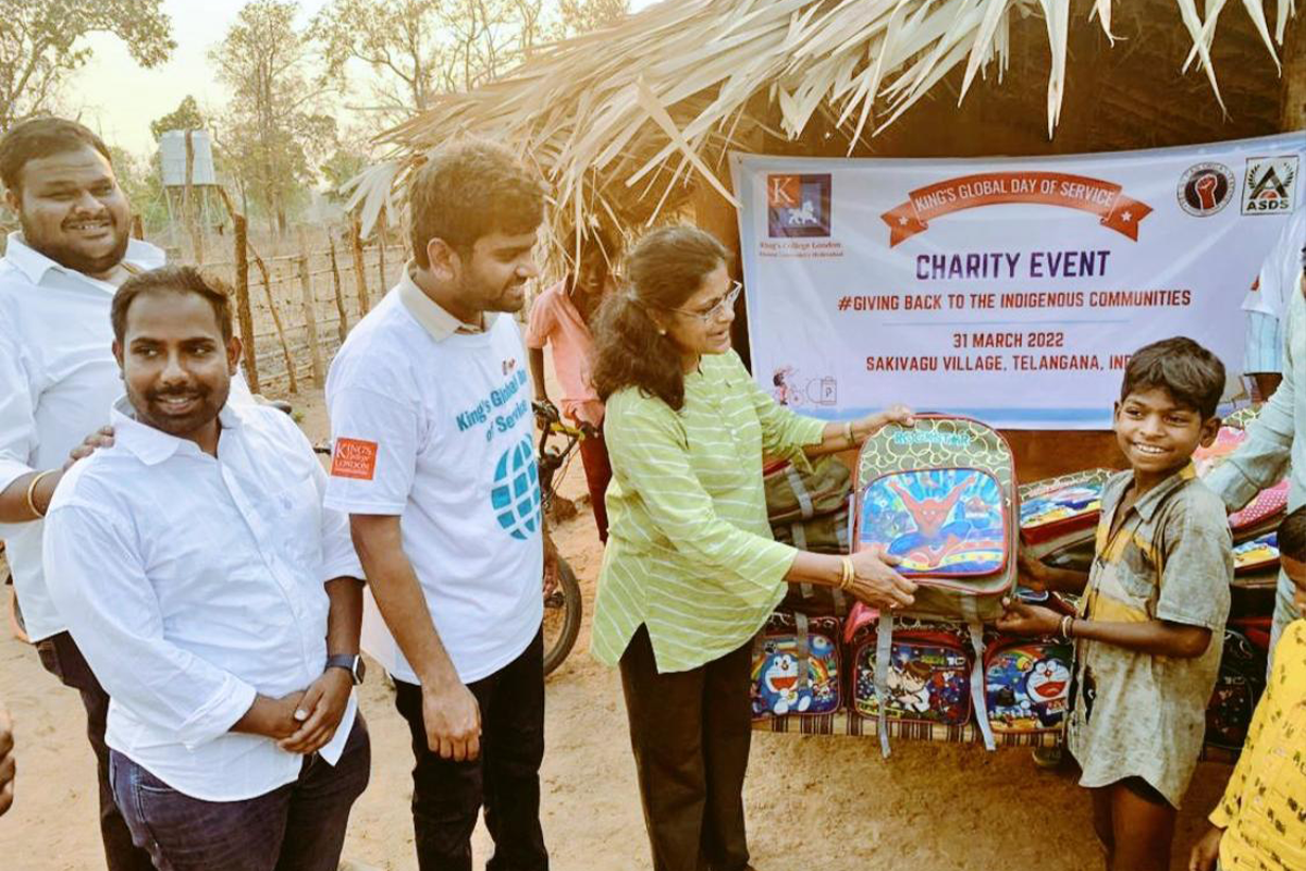 The King's Alumni Community in Hyderabad organised a charity event 'Giving Back to the Indigenous Communities' at Sakivagu habitation