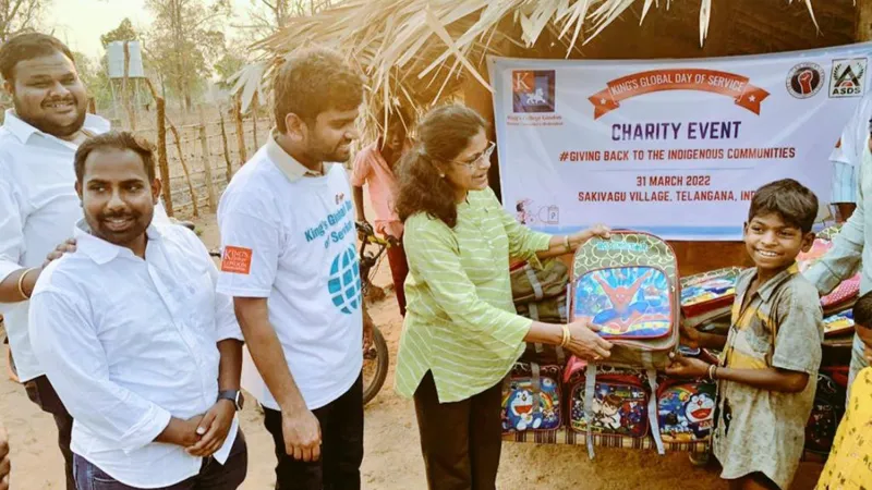 The King's Alumni Community in Hyderabad organised a charity event 'Giving Back to the Indigenous Communities' at Sakivagu habitation
