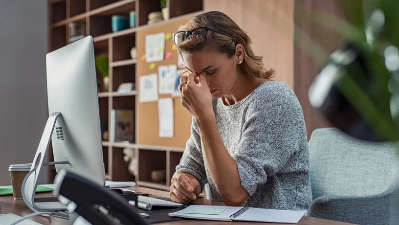 Woman stressed at work