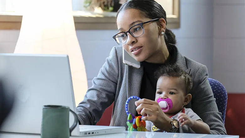 Woman working from home