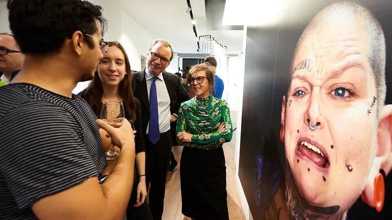 King's Artist Teresa Albor with visitors at the launch of King’s Artists – new thinking, new making.