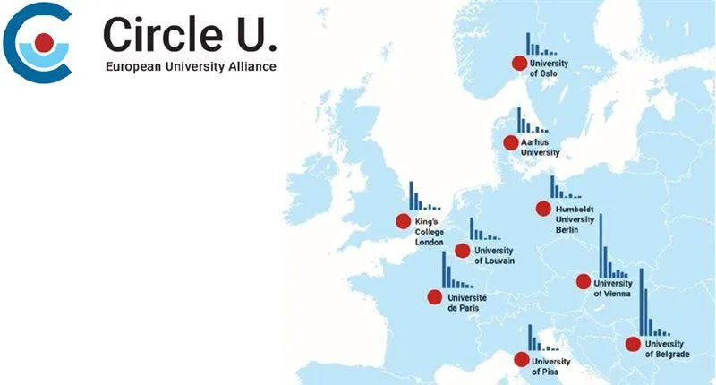 Circle U. map and logo feature