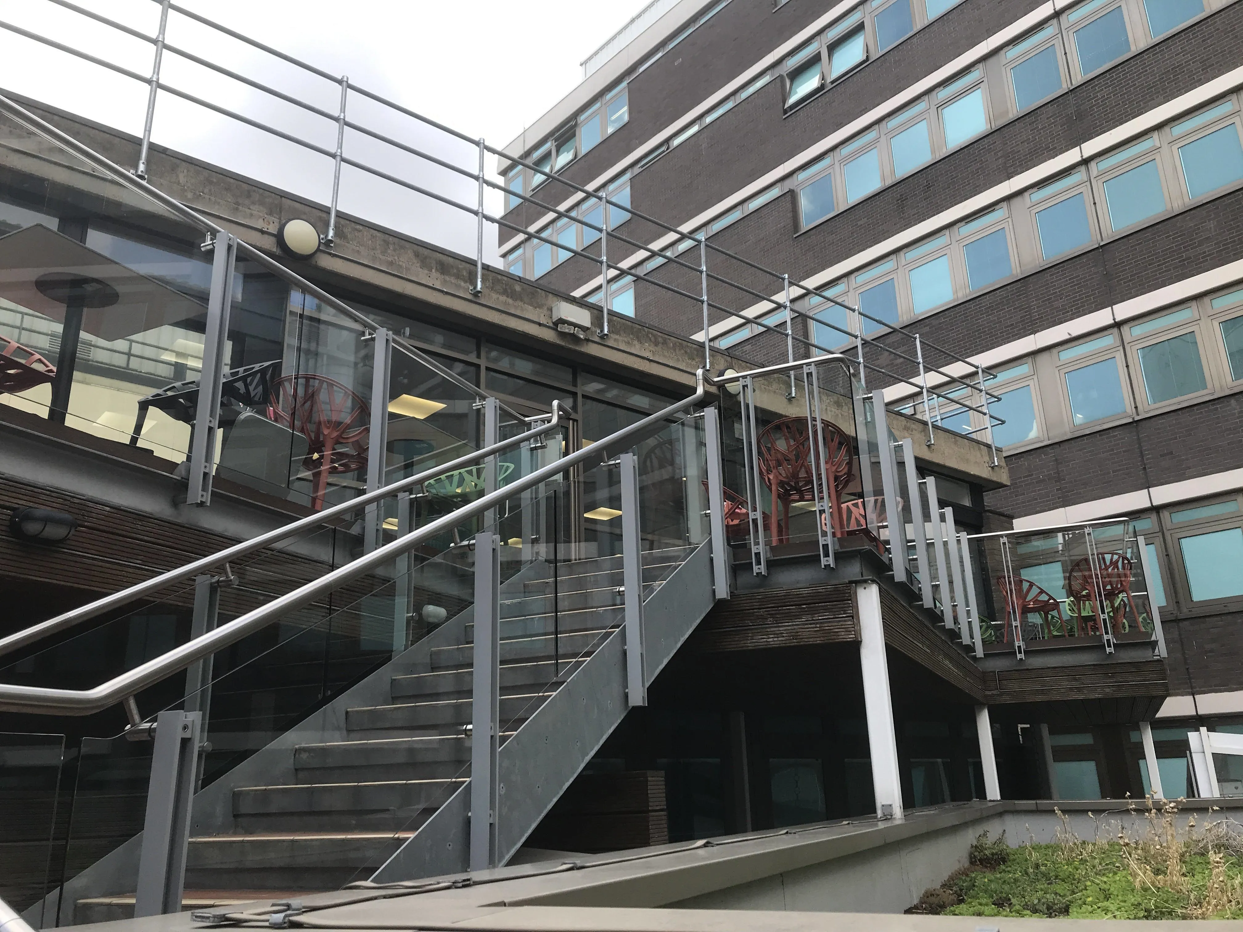 IoPPN building courtyard with steps leading inside