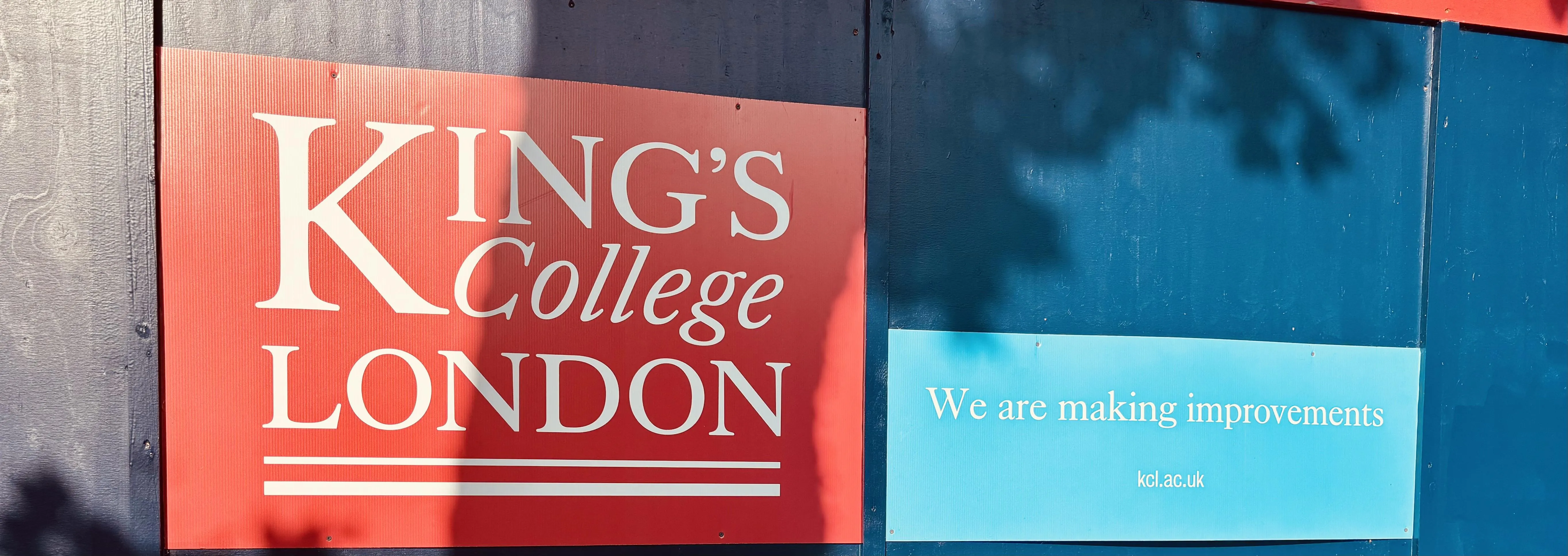 King's College London signage with text 