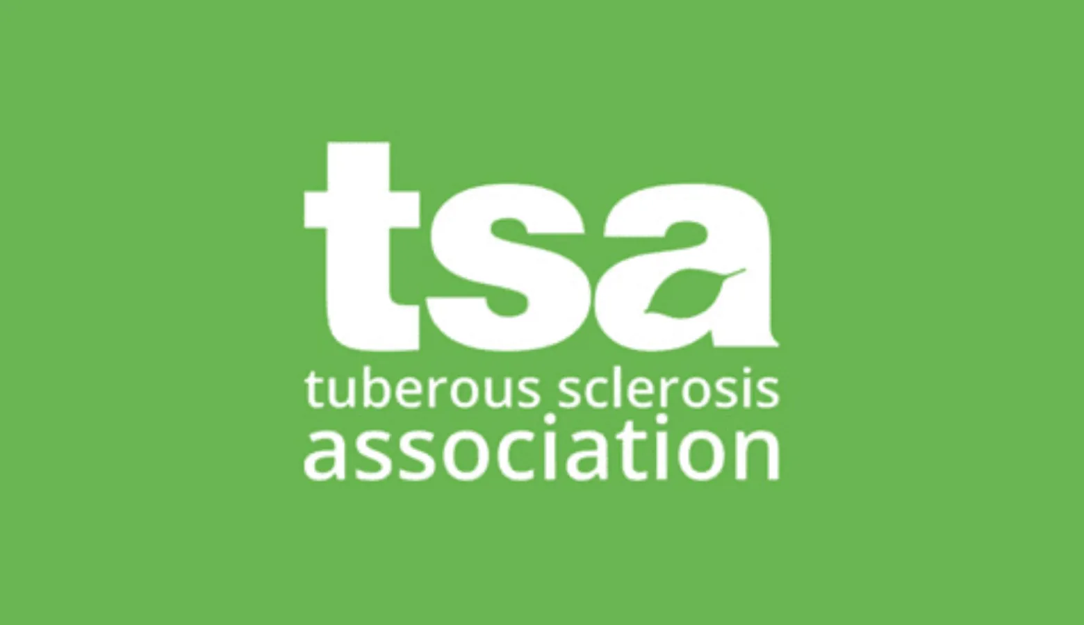 Lime green background with white text: TSA Tuberous Sclerosis Association"