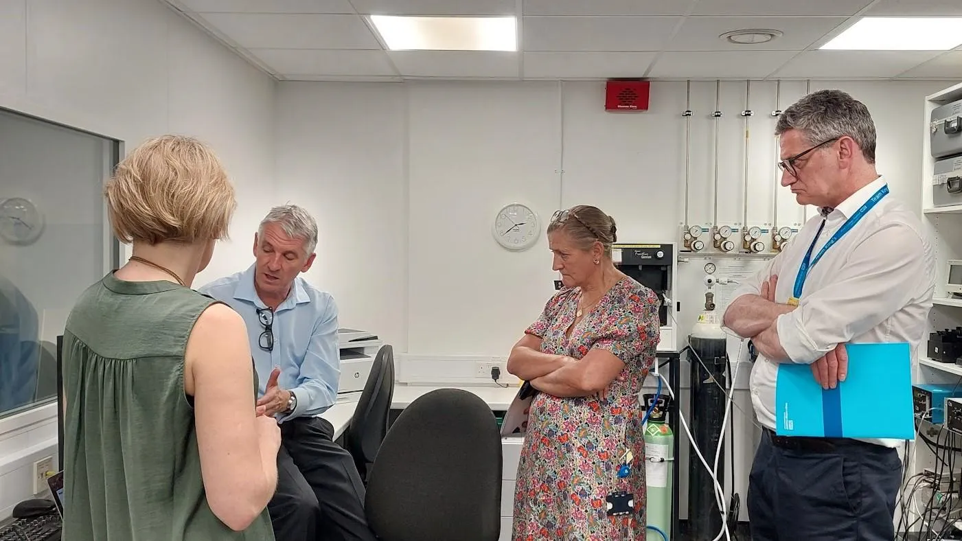 Professor Steve Williams showing images captured at the BRAIN Centre