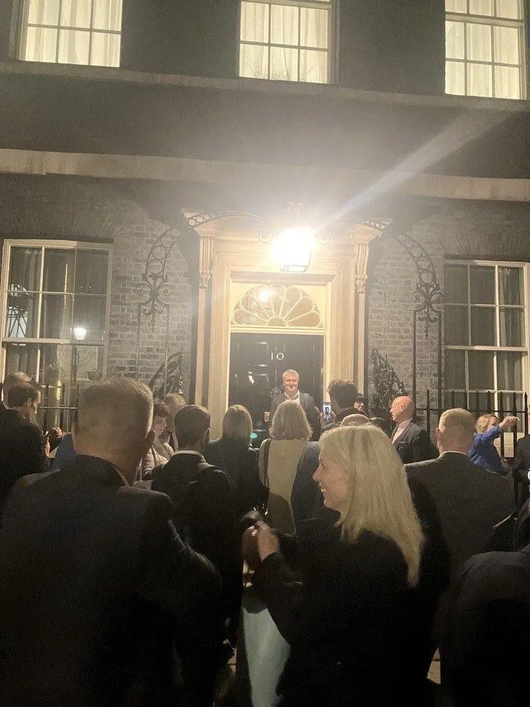 Professor Juan Burrone in front of 10 Downing Street