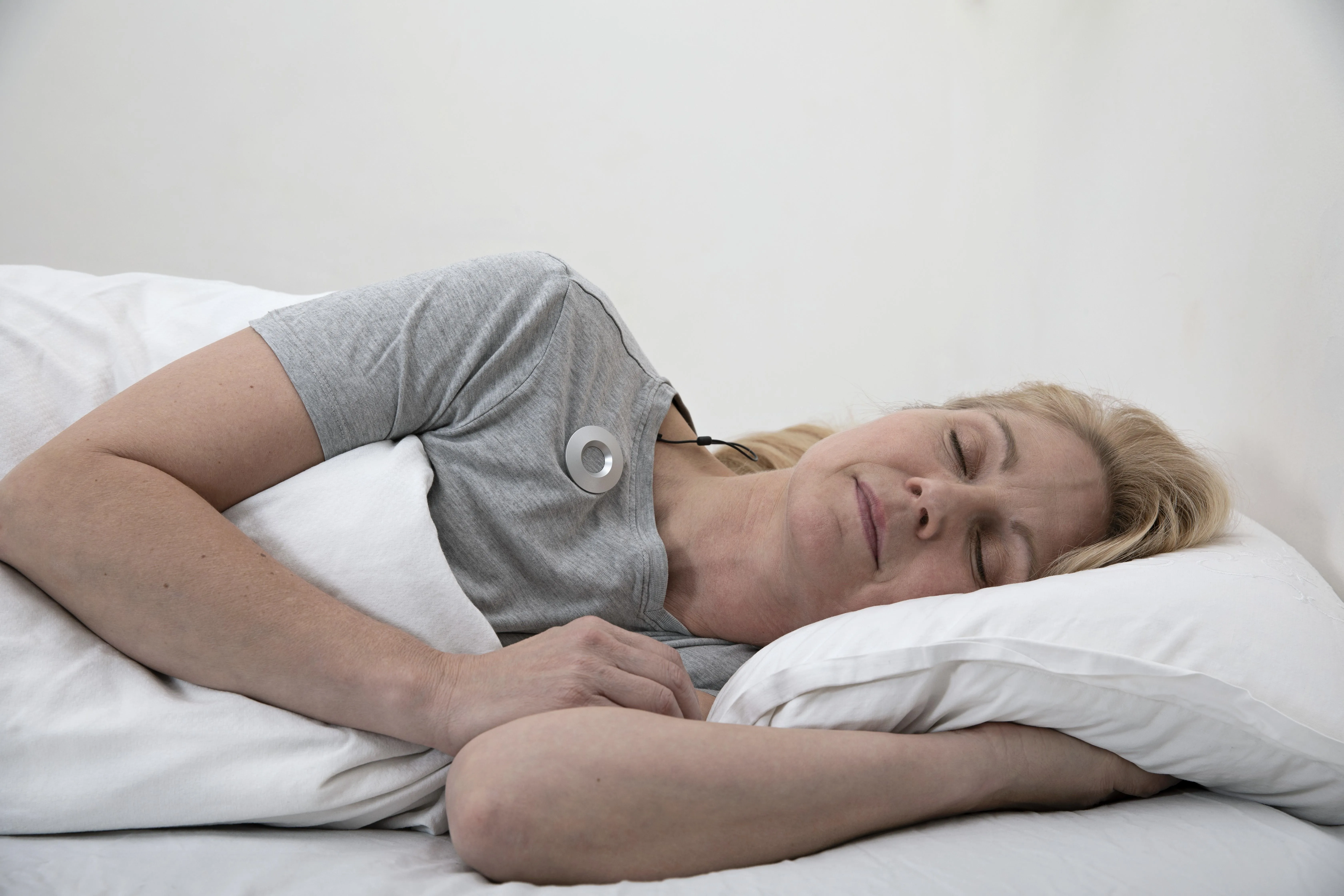 Woman Sleeping with EEG device