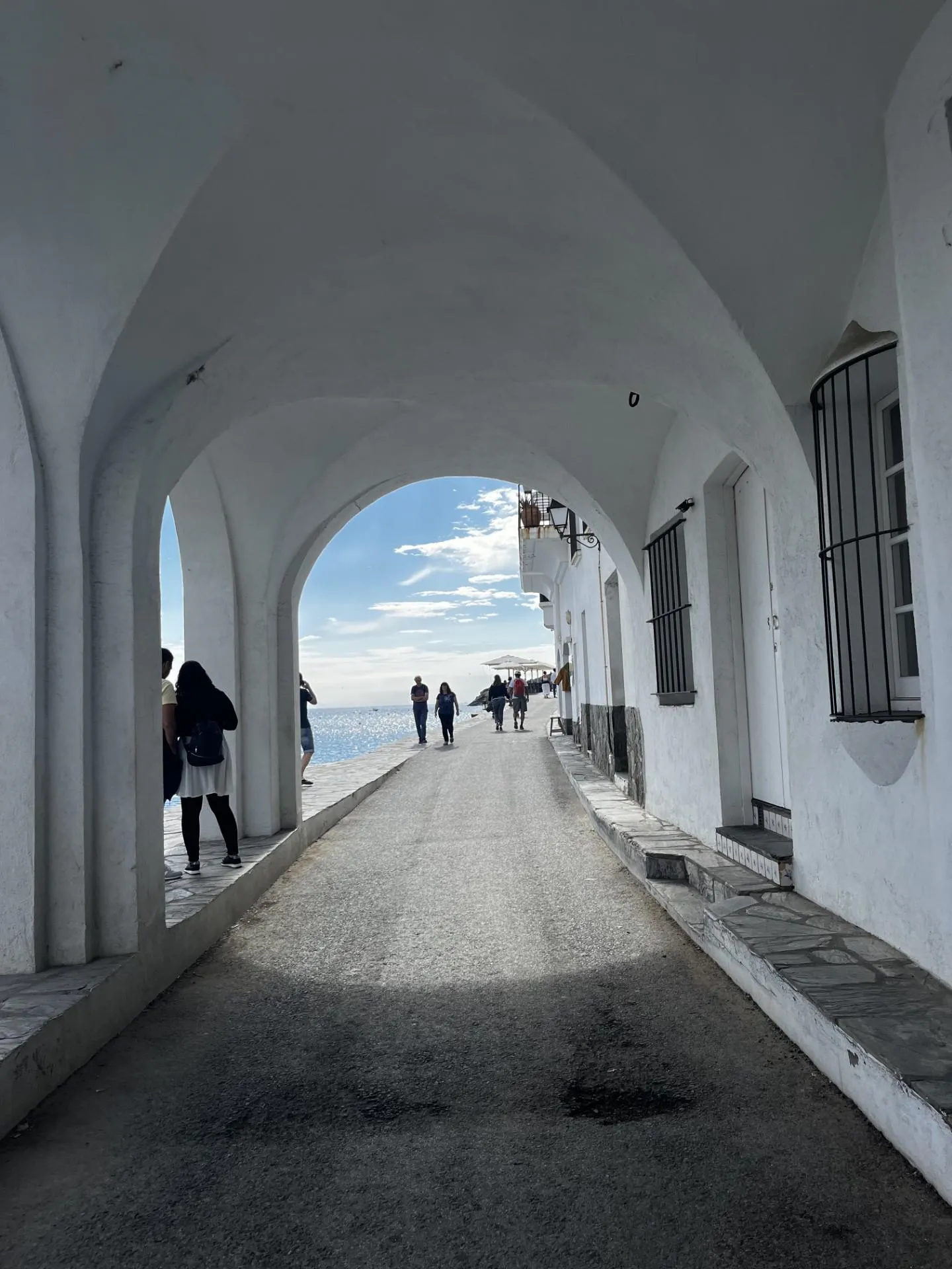 White stone arch on the seaside