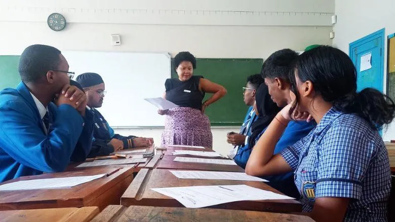 Adolescents at school in South Africa