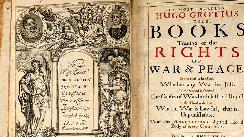 Pages from the book The Most Excellent Hugo Grotius: His Three Books Treating of the Rights of War & Peace
