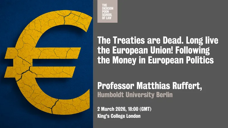 A cracked euro symbol and the event details