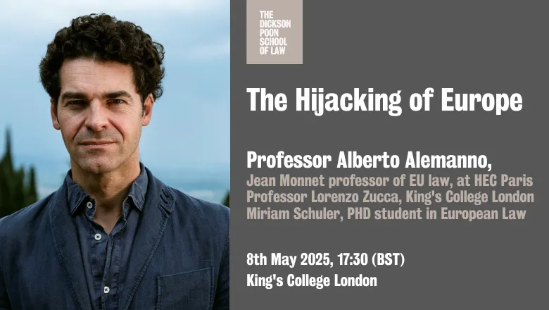 The Hijacking of Europe Banner including details of the event