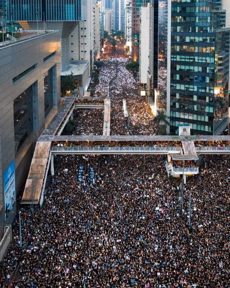 Protestors in Hong Kong, 16 June 2019.