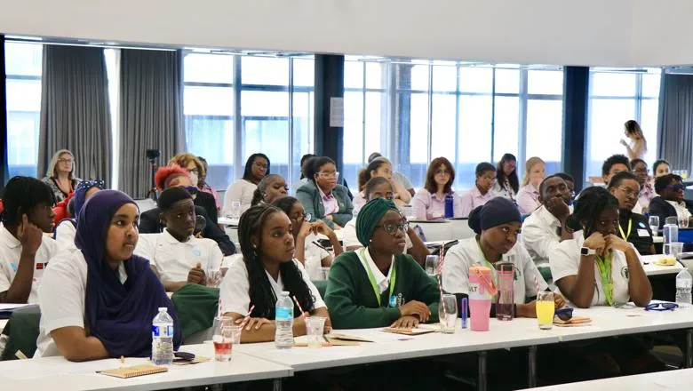 Students from different schools at the Legal Insight Day Listening to presentations.