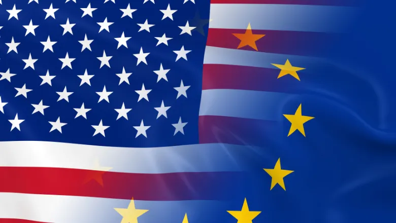 USA and European flag combined
