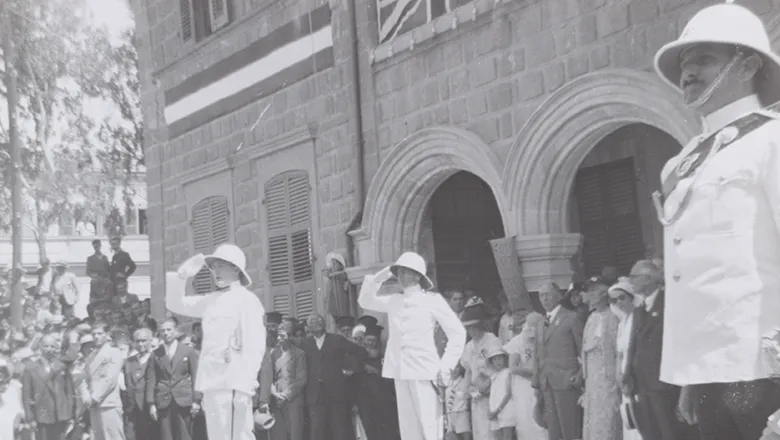 Photograph of a colonial ceremony