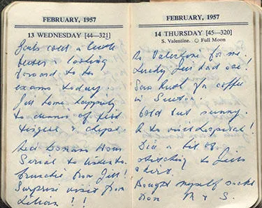An opening from a diary from 1957
