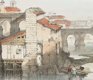 Mill and bridge on the Guadalquivir by David Roberts 1835