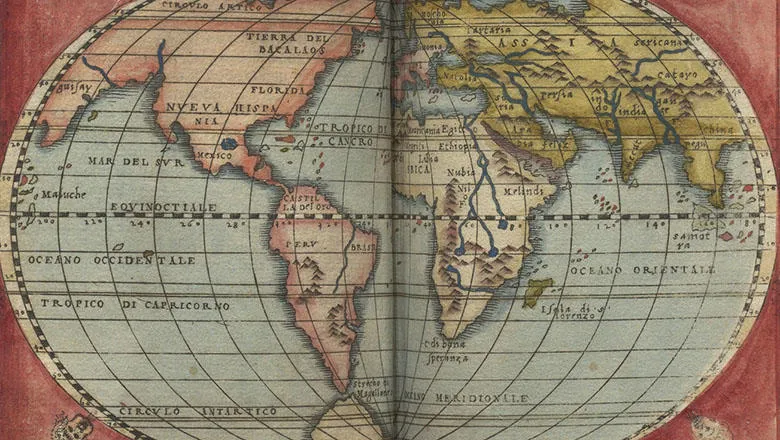 Map of the world from Ptolemy, Geografia, 1548