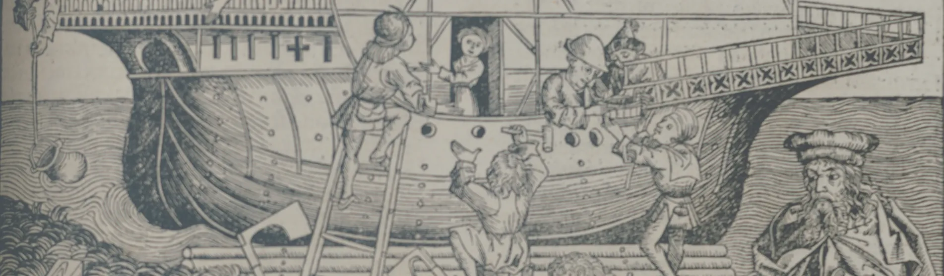 Woodcut of Noah's Ark from the Nuremberg Chronicle, 1493