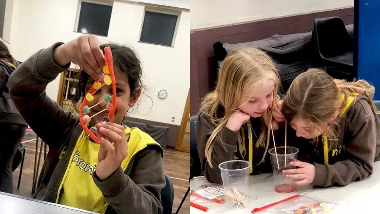 South London Brownies learn about the science of DNA extraction