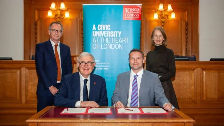 King's College London and Lambeth Council signing a Statement of Intent 