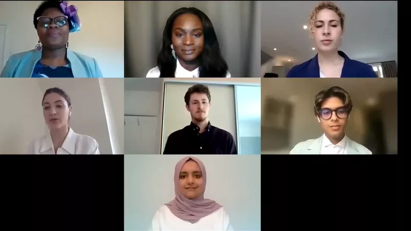 Screenshot of a Civic Challenge team on a video call