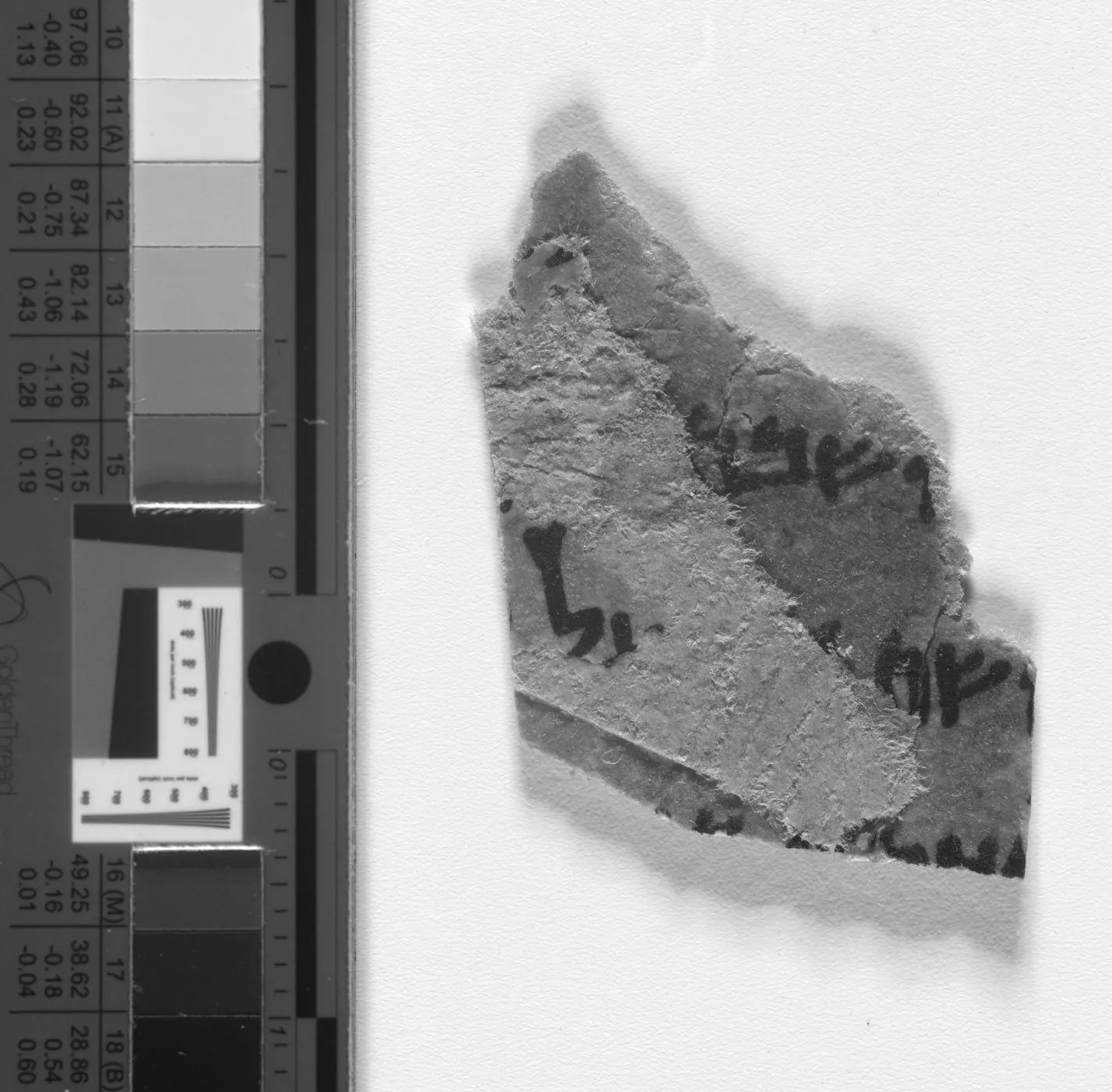 Dead Sea scroll fragment revealing text