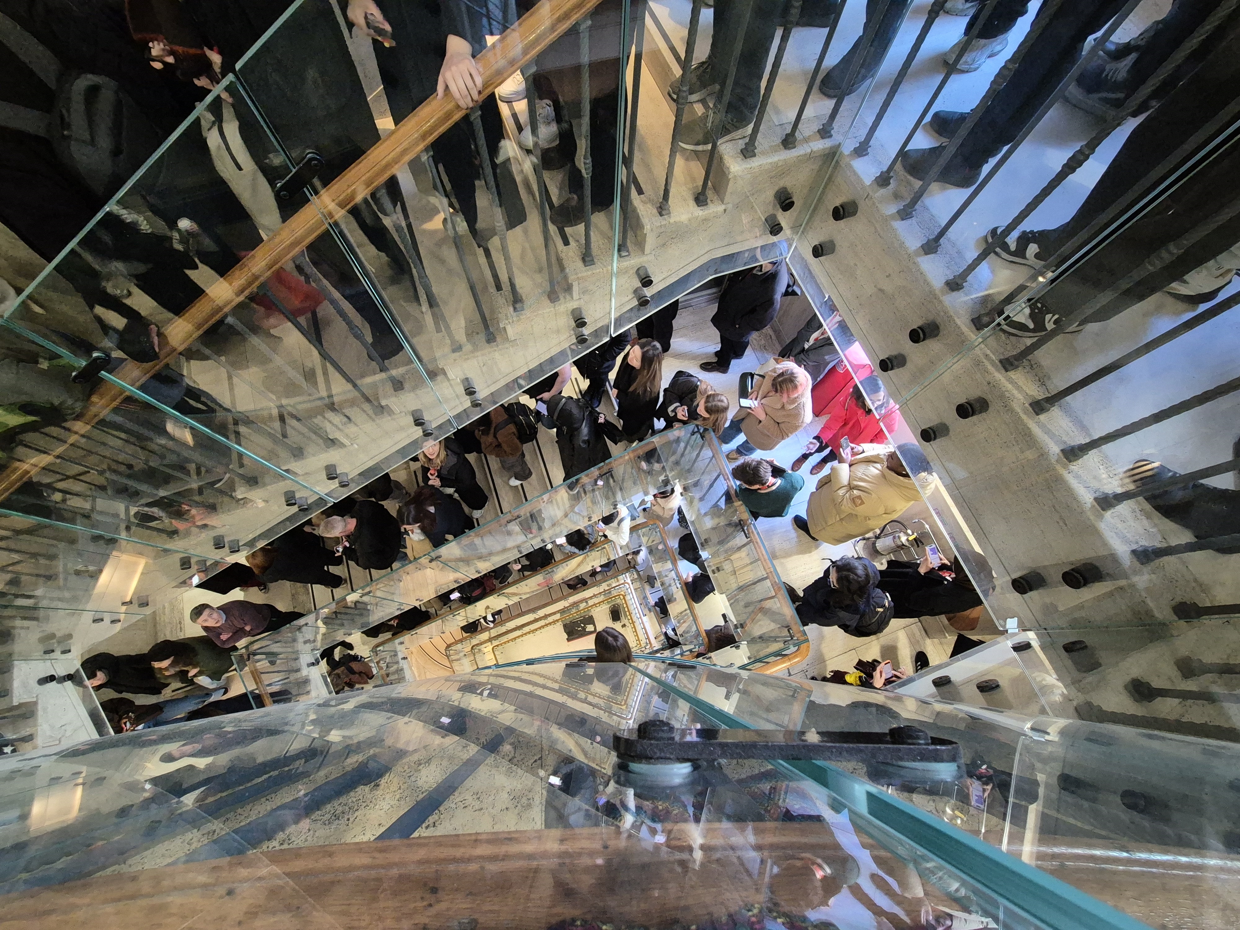 Aerial image of a winding staircase