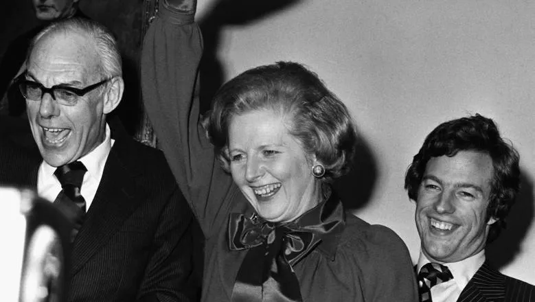 Margaret Thatcher with her husband Denis Thatcher and son Mark Thatcher