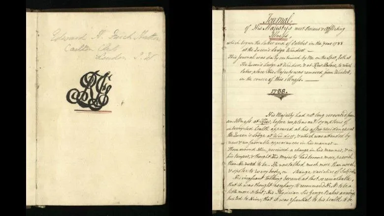 Pages of the diary of Robert Fulke Greville, as part of the GPP colleague.
