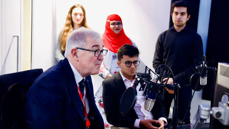 Principal Ed Byrne in an interview with KCLSU's media societies.