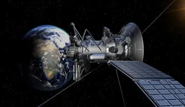 space satellite by earth