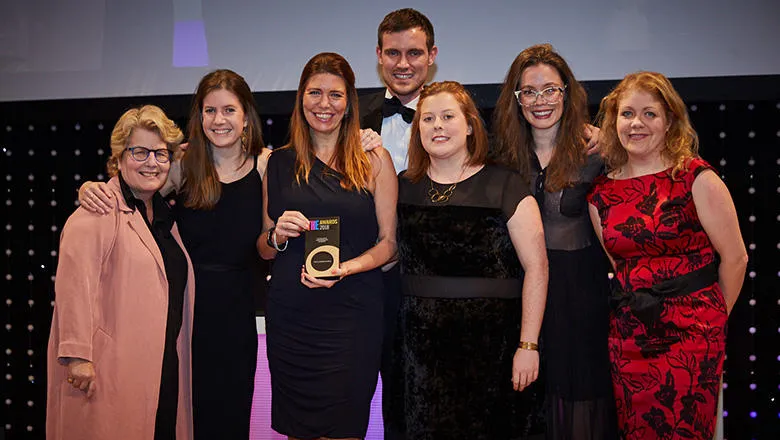 The team after winning their award 