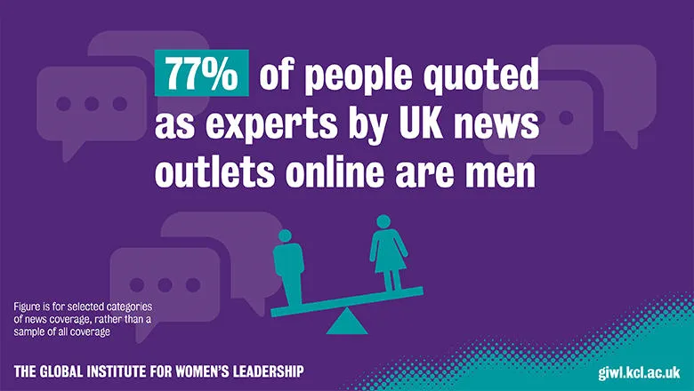 Gender balance of expert sources quoted by UK media