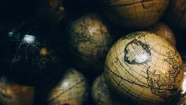 Pile of world globes