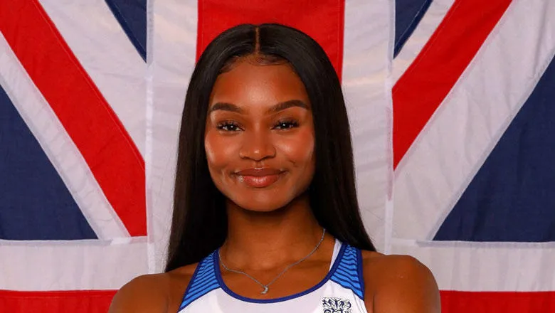 Headshot of Imani in front of the union jack flag
