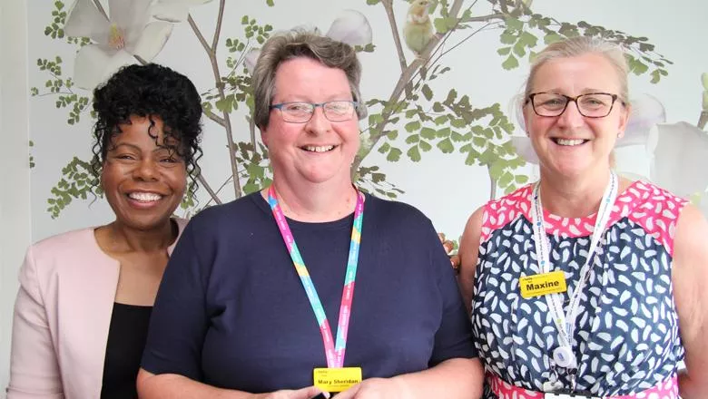 Professor Jacqueline Dunkley-Bent, Chief Midwifery Officer for England, Mary Sheridan, Director of Midwifery at GSTT Maxine Spencer.