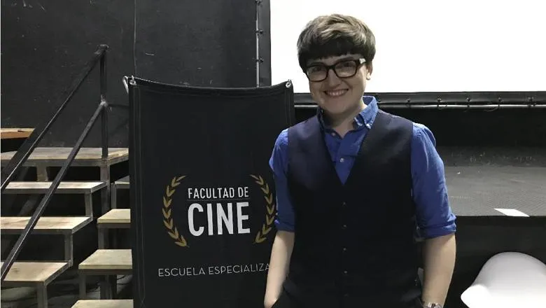 Dr Clara Bradbury-Rance at the Facultad de Cine in Mexico