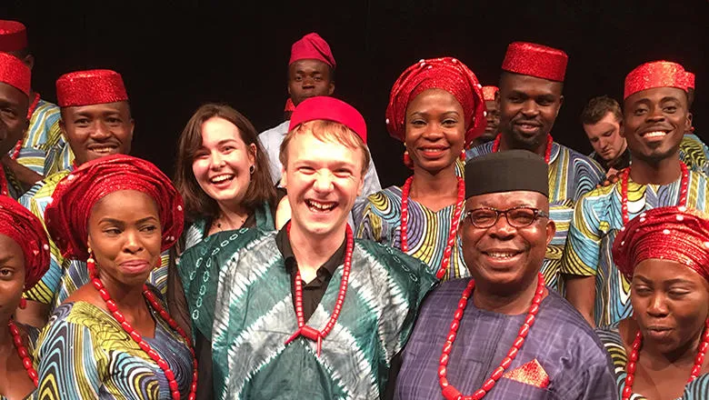 Group photo of smiling people