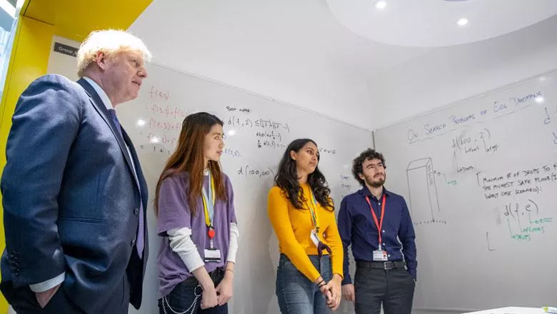 PM Boris Johnson Maths School learning pod promo