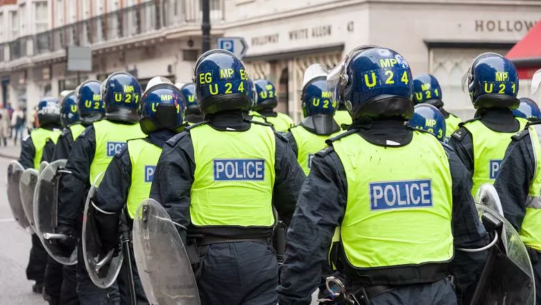 Riot police in London
