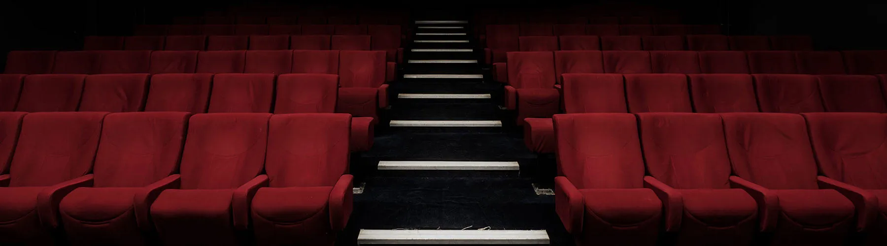 Darkened theatre seats