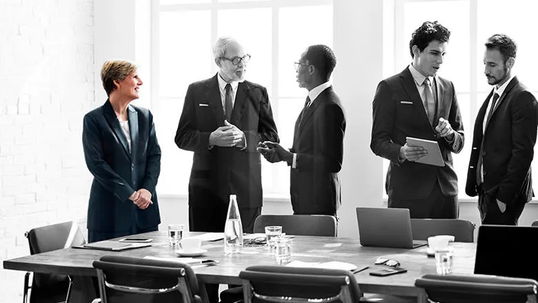 Woman in board room