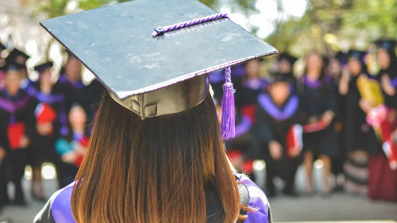 Woman in graduation cap