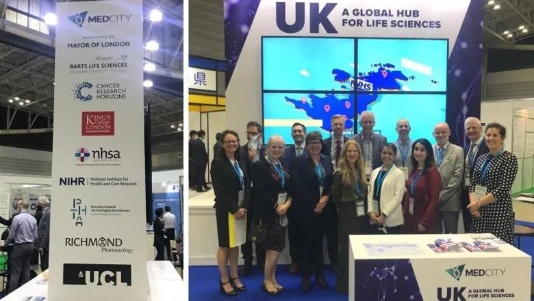 An image of the MedCity delegation at the BioJapan exhibition.