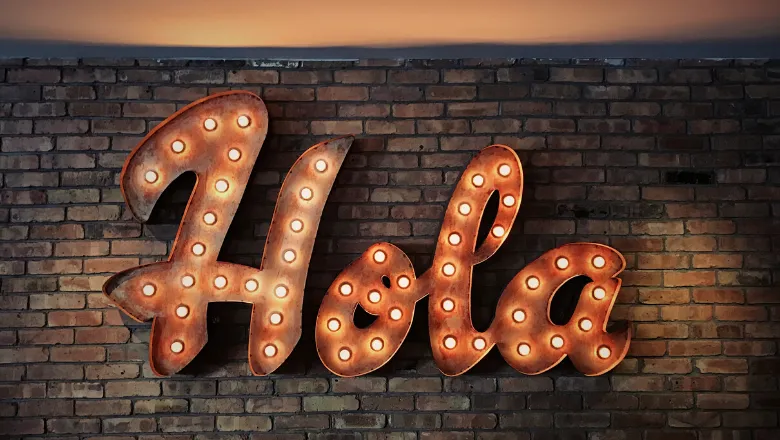 Hola neon sign