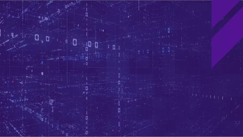 An image of computer code stretching out as far as the eye can see with a purple filter over it to represent the Informatics department