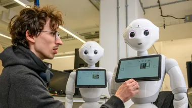 PhD student with Pepper robots